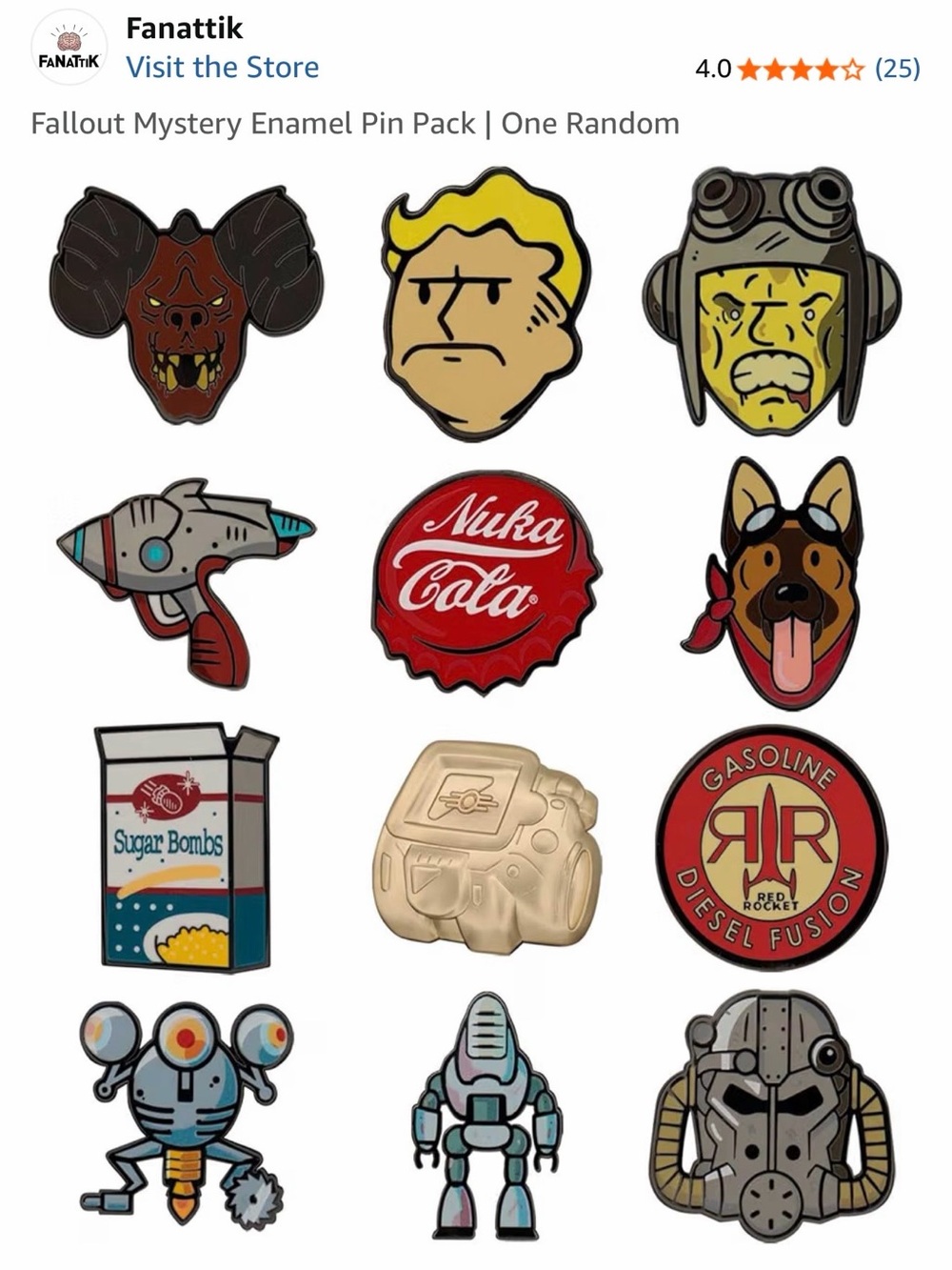 NIB Fallout mystery pin badge.